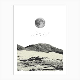 Moon Over The Desert Art Print