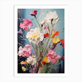 Abstract Flower Painting Carnation 5 Art Print