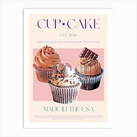 Cupcake Mid Century Art Print