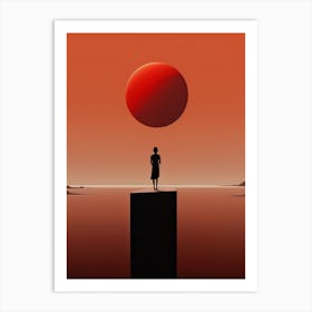 Person Standing On A Platform Art Print