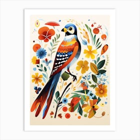 Scandinavian Bird Illustration American Kestrel 1 Art Print