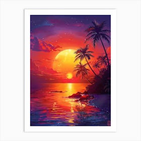 Sunset At The Beach 7 Art Print