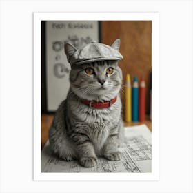 Cat In Hat 2 Art Print