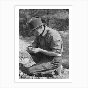 Prospector Examining A Piece Of Rock, Pinos Altos, New Mexico By Russell Lee Art Print