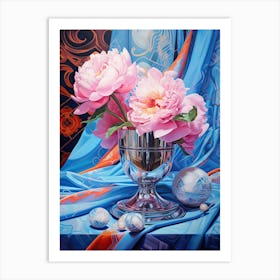 Disco Ball And Flowers And Pearls Still Life 5 Art Print