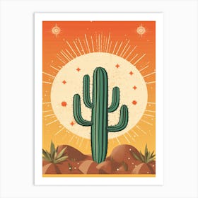 Cactus In The Desert Illustration 4 Art Print