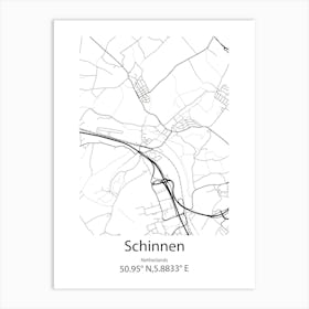 Schinnen,Netherlands Minimalist Map Art Print