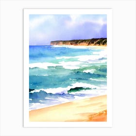 Merewether Beach, Australia Watercolour Art Print