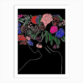 Flowers In Her Hair Art Print