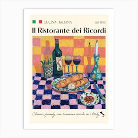 Il Ristorante Dei Ricordi Trattoria Italian Poster Food Kitchen Art Print
