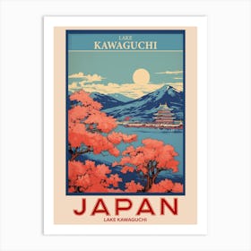 Lake Kawaguchi, Visit Japan Vintage Travel Art 3 Poster Art Print