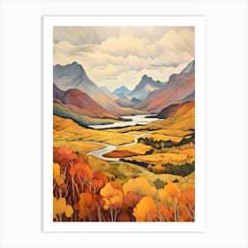 Autumn National Park Painting Fiordland National Park New Zealand 2 Art Print