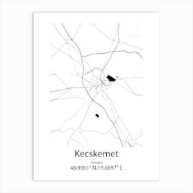 Kecskemet,Hungary Minimalist Map Art Print