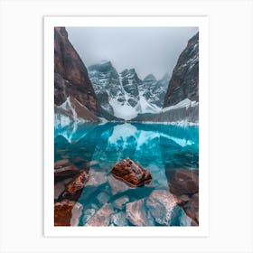 Blue Lake In Banff National Park Art Print