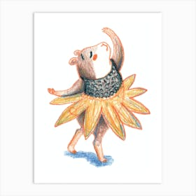 Hamster Girl Dancing Ballet Art Print