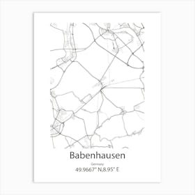 Babenhausen,Germany Minimalist Map Póster