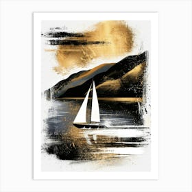 Sailboat On The Lake 4 Art Print