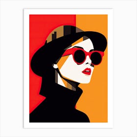 Woman In Sunglasses 3, pop art Art Print