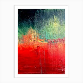 Red and Green Abstract, Oil Painting on Canvas Art Print