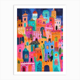 Kitsch Colourful Rome 3 Art Print