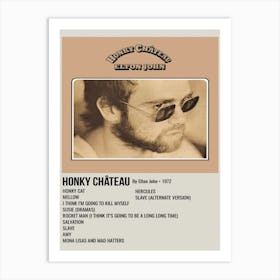 Honky Château By Elton John 1972 Poster Art Print