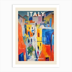 Pompeii Italy 2 Fauvist Painting Travel Poster Art Print