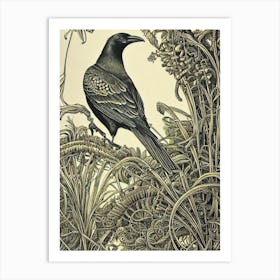 Crow Haeckel Style Vintage Illustration Bird Art Print