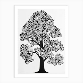 Sycamore Tree Simple Geometric Nature Stencil 1 1 Art Print