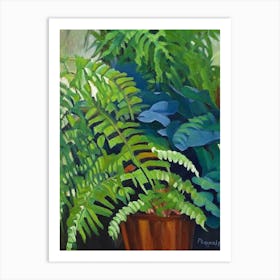 Boston Fern 1 Cézanne Style Art Print