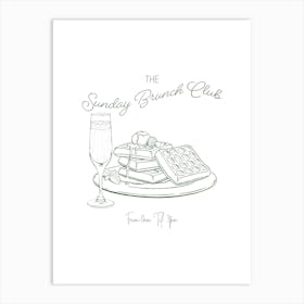 The Sunday Brunch Club - Green 1 Art Print