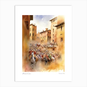 Palio Di Siena, Tuscany, Italy 3 Watercolour Travel Poster Art Print