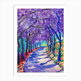 Jacaranda Blossoms Tree Oil Painting 2 Art Print