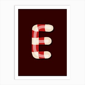 Candy Cane Christmas Letters Living Room Holiday Display 05 Art Print