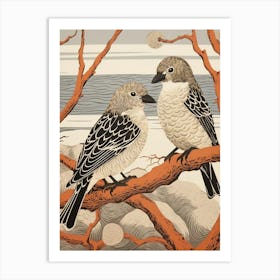 Art Nouveau Birds Poster Grey Plover 4 Art Print