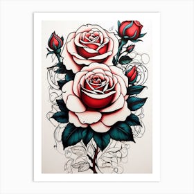 Roses Tattoo Art Print