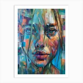 Abstract Of A Woman'S Face 11 Art Print