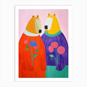 Colourful Kids Animal Art Capybara 2 Art Print