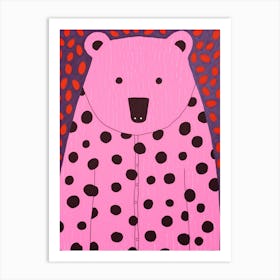 Pink Polka Dot Wombat 1 Art Print