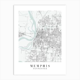 Memphis Tennessee Street Map Minimal Color Art Print