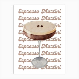 Espresso Martini Cocktail Art Print