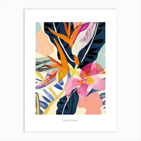 Colourful Flower Illustration Poster Heliconia 2 Art Print