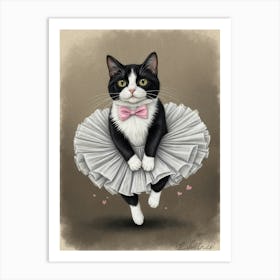 Ballerina Cat 1 Art Print