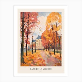 Autumn City Park Painting Parc De La Vilette Paris Poster Art Print