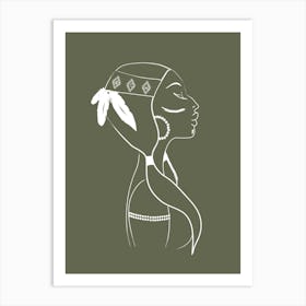 Native Beauty_Green version Art Print