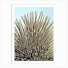 Acropora Spathulata Linocut Art Print