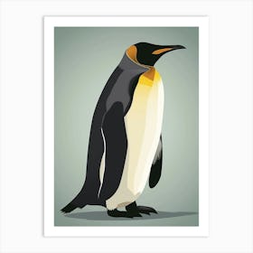 King Penguin Santiago Island Minimalist Illustration 1 Art Print