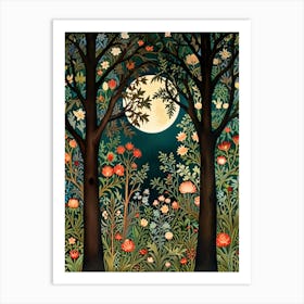 William Morris Moonlight In The Forest 53 Art Print