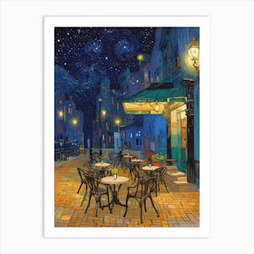 Starry Night Cafe Art Print