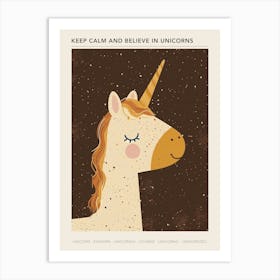 Pattern Mocha Unicorn 1 Poster Art Print