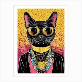 Super Cool Cat Illustration Pop 17 Art Print